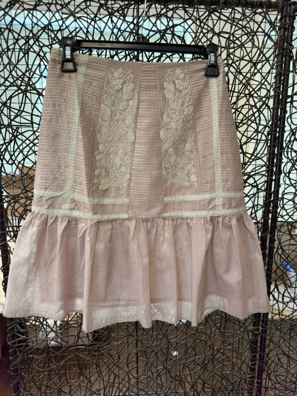 SUNDANCE: Cotton Embroidered Lace Skirt - Picture 2 of 3